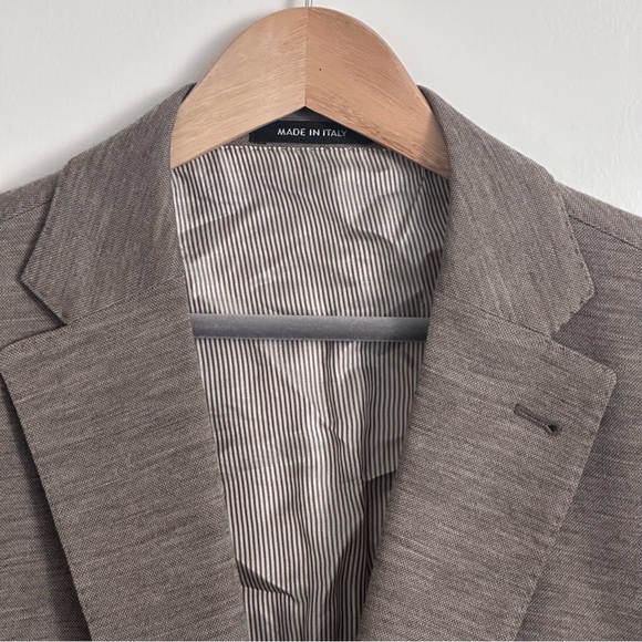 SAKS FIFTH AVENUE Lightweight Wool Taupe Blazer - Tan Taupe
